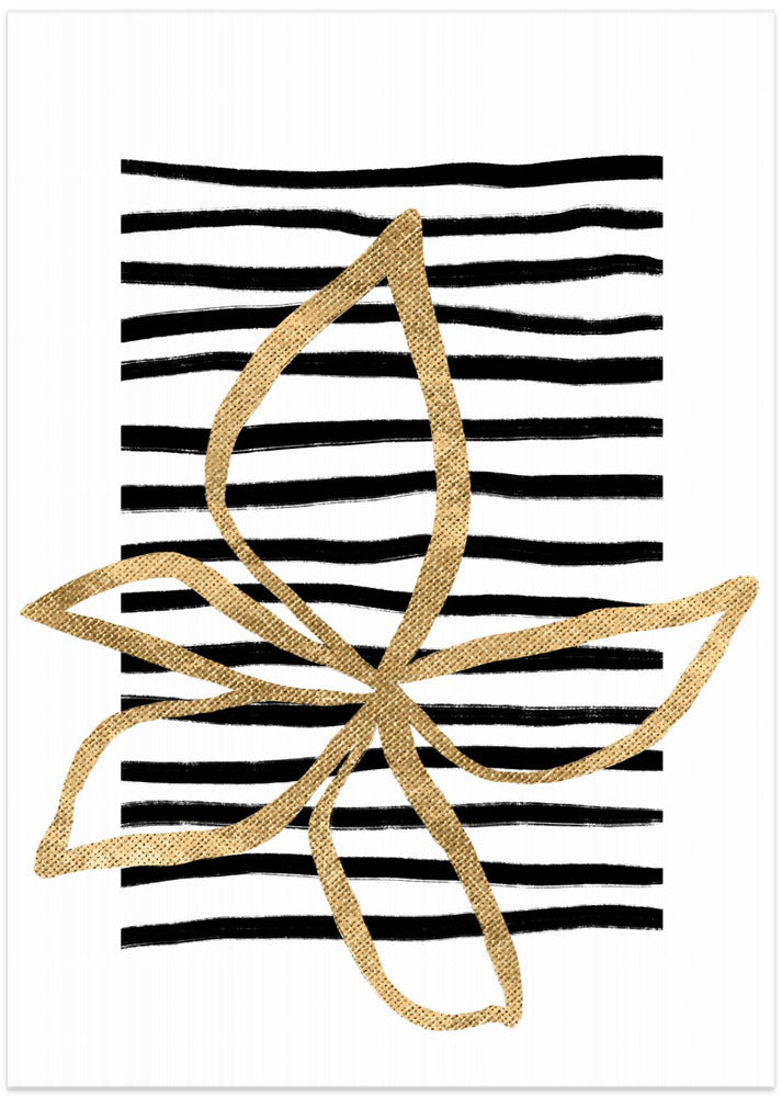 Golden Flower on Black Stripes