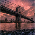Art Prints of Manhattan Bridge Wide Angle