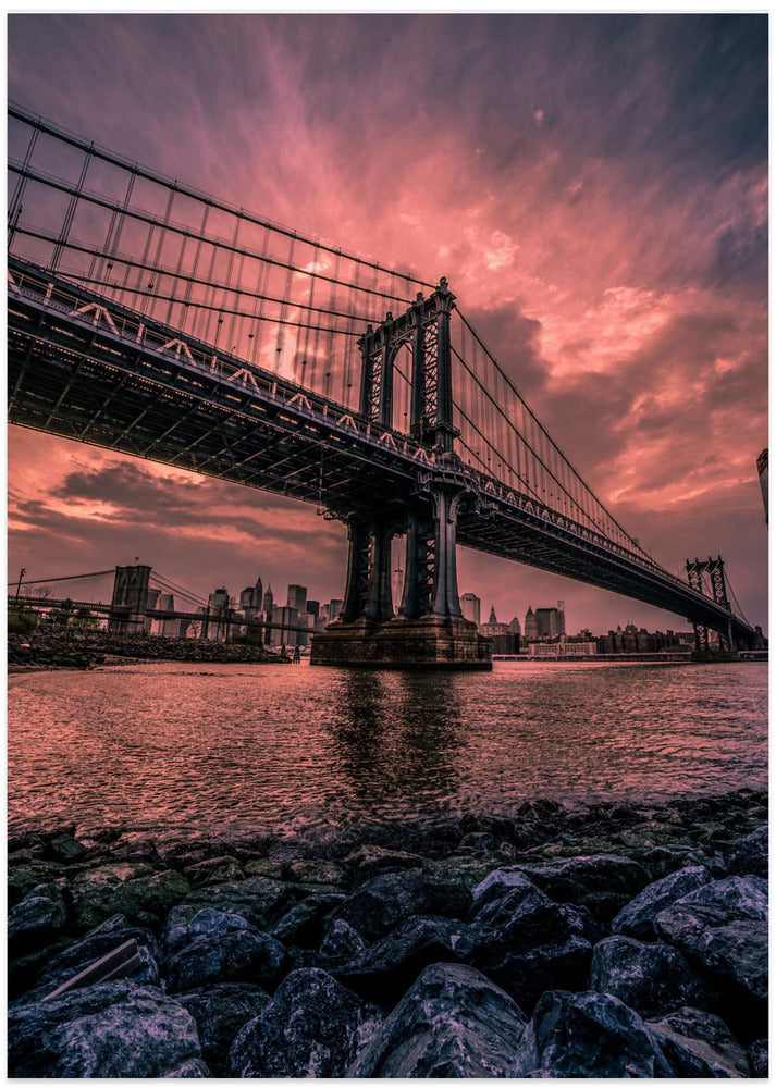 Art Prints of Manhattan Bridge Wide Angle