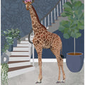 Giraffe by the stairs
