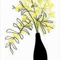 Yellow blooms in a vase