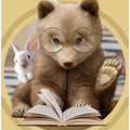 Canvas Art Print bear sharing knowledge