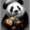 Canvas Art Print panda loves pizza