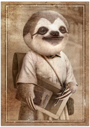 Canvas Art Print STUDENT SLOTH