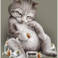 Canvas Art Print greedy cat