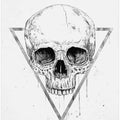 Skull in a triangle (bw)