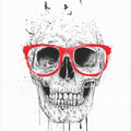 Skull with red glasses
