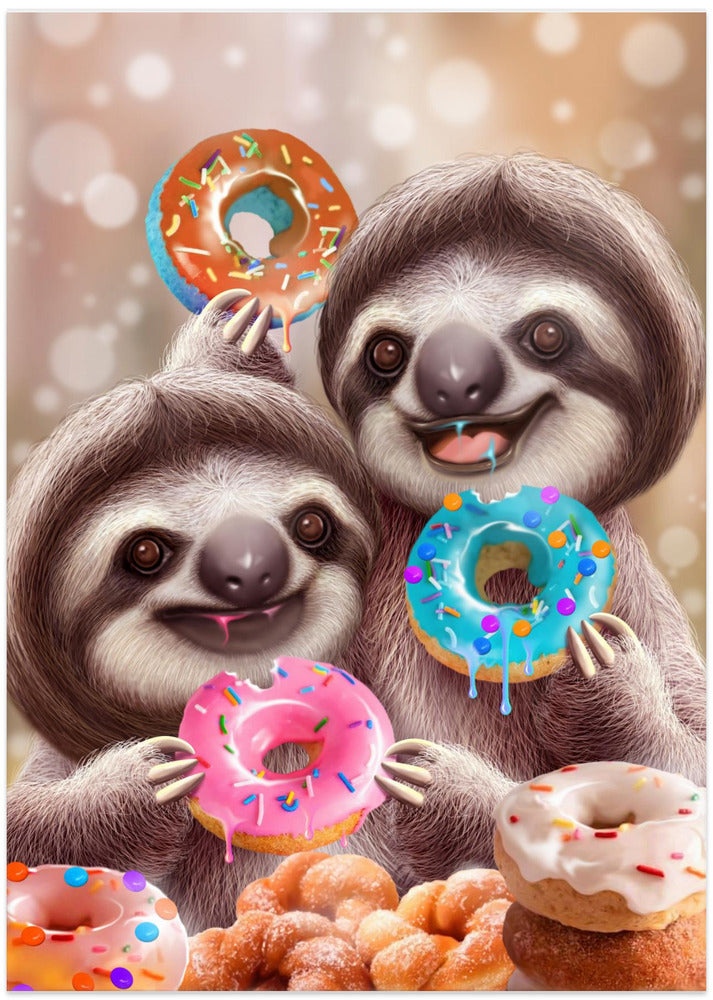 SLOTHS EATING DONUTS