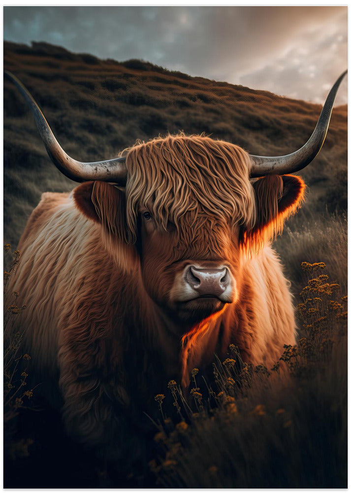 Highland Cow With Big Horns