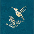 Art Prints of Gold Hummingbird Line art Silhouettes 1