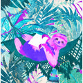 Pink and Green Neon Sloth in Hammock