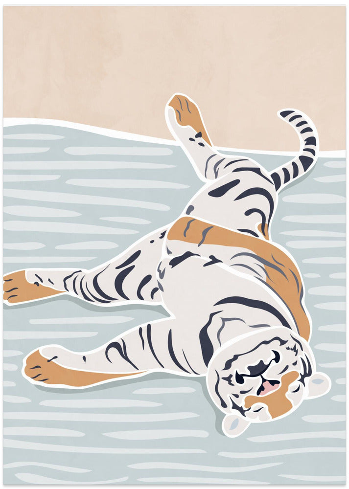Scandi Sleeping Tiger Children's Art