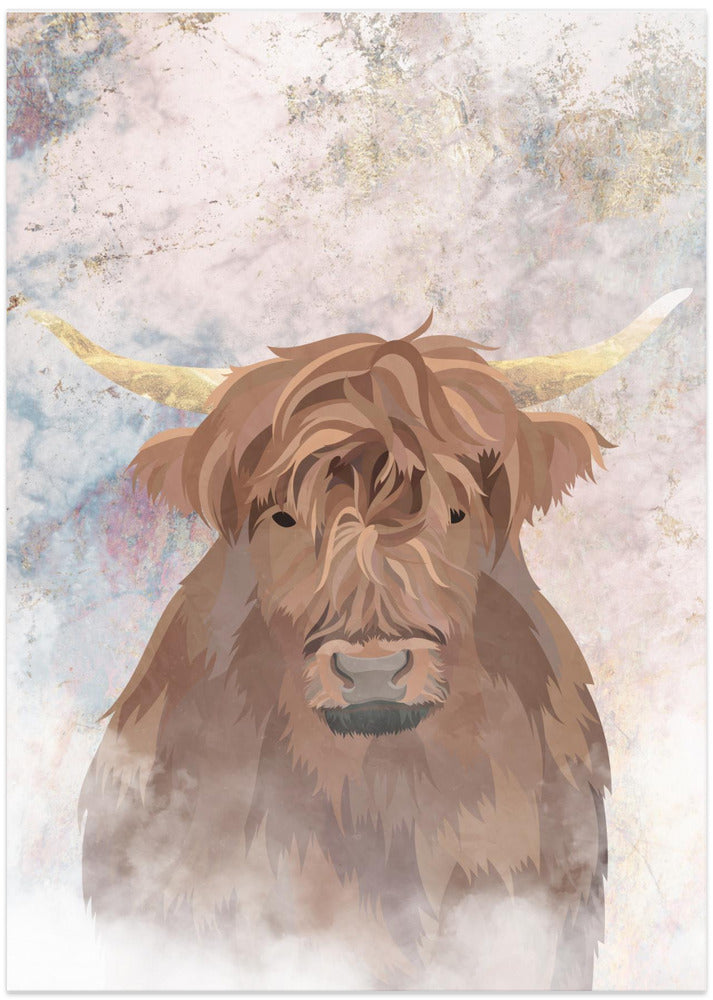 Highlands Cow Gold and Marble