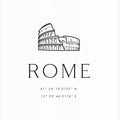 Rome coordinates with Colosseum sketch