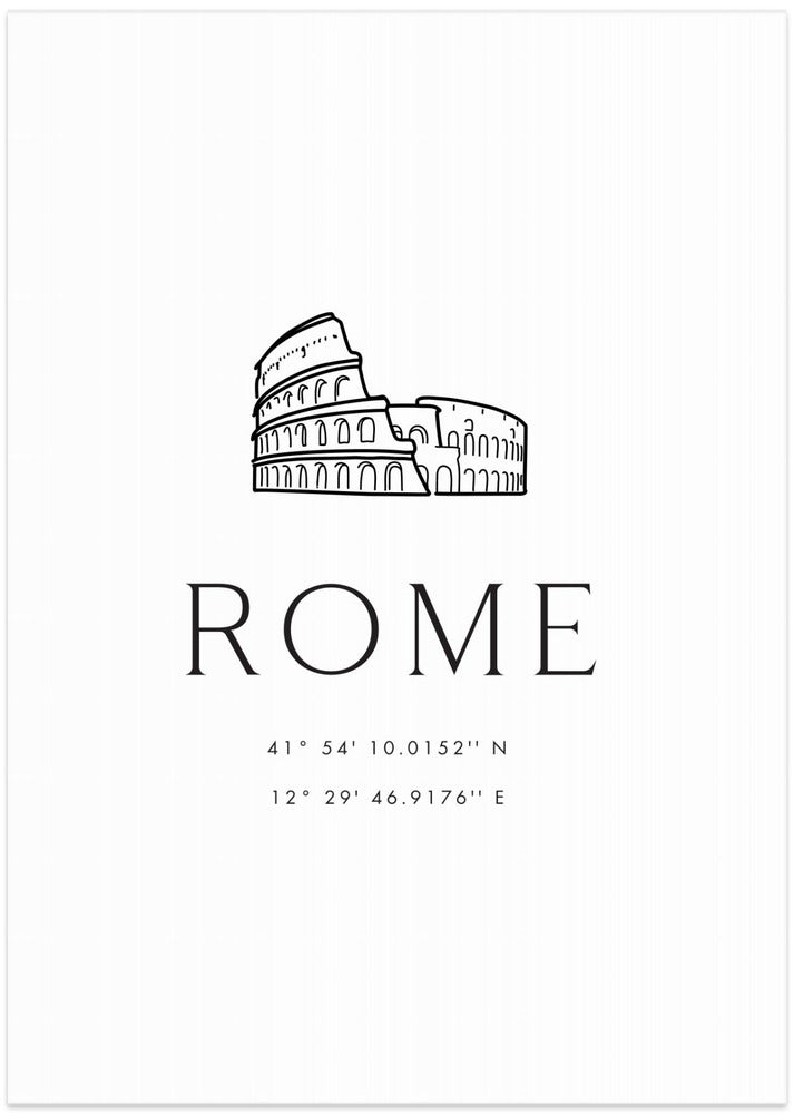 Rome coordinates with Colosseum sketch