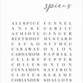 Art Prints of List of spices