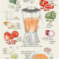 Art Prints of Gazpacho illustrated recipe in English