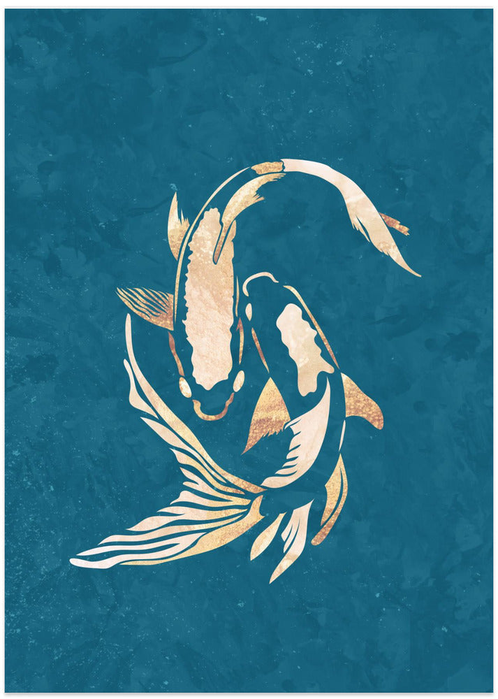 Gold Blue Koi Fish