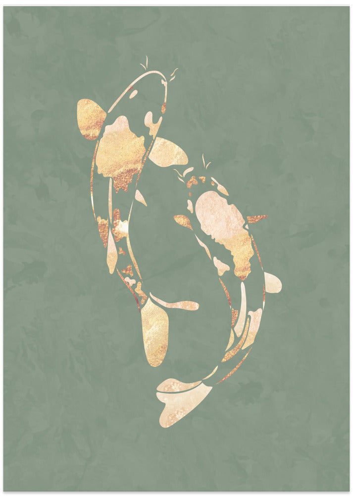 Sage Green Gold Koi Fish 2