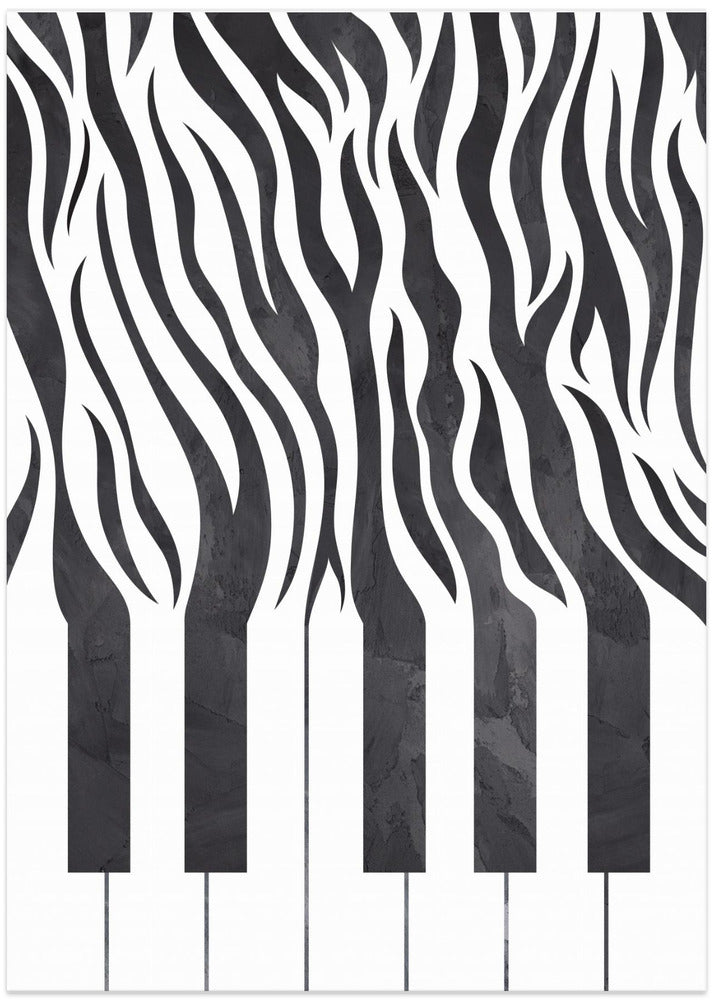 Art Prints of Zebra Piano Black and White
