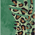 Green leopard print palm leaf