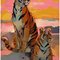 Tigers At Sunset