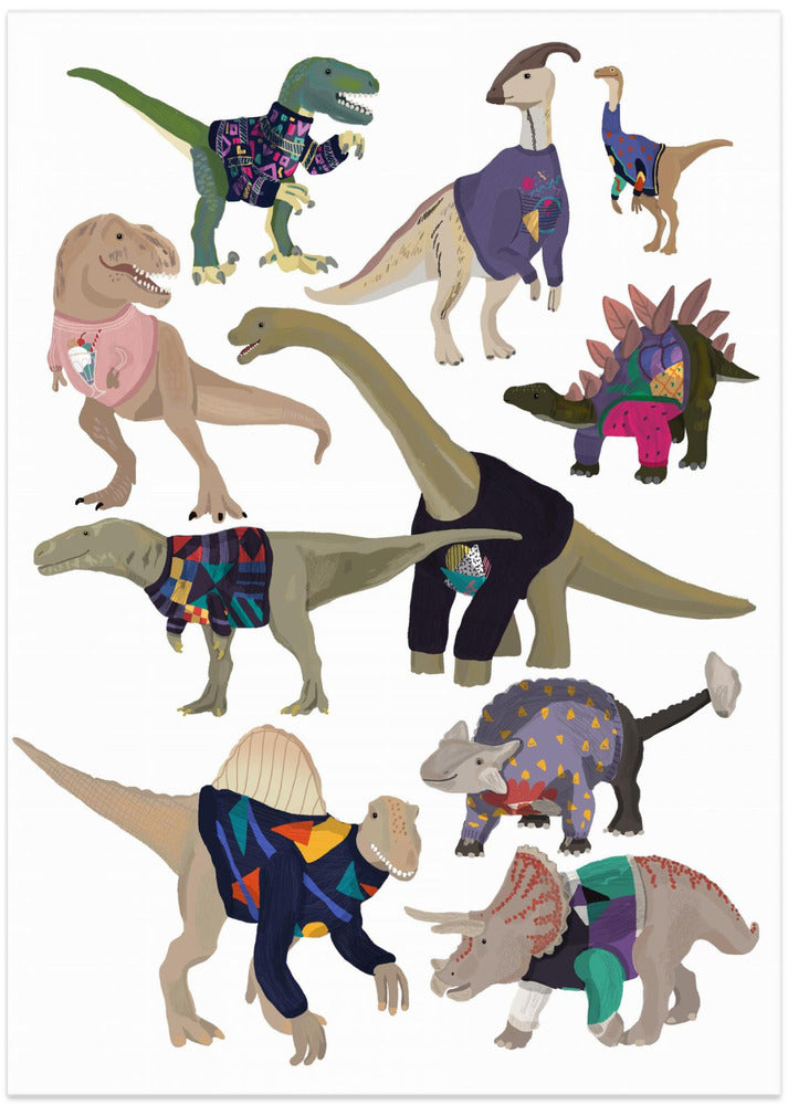 Dinosaurs In 80s Jumpers