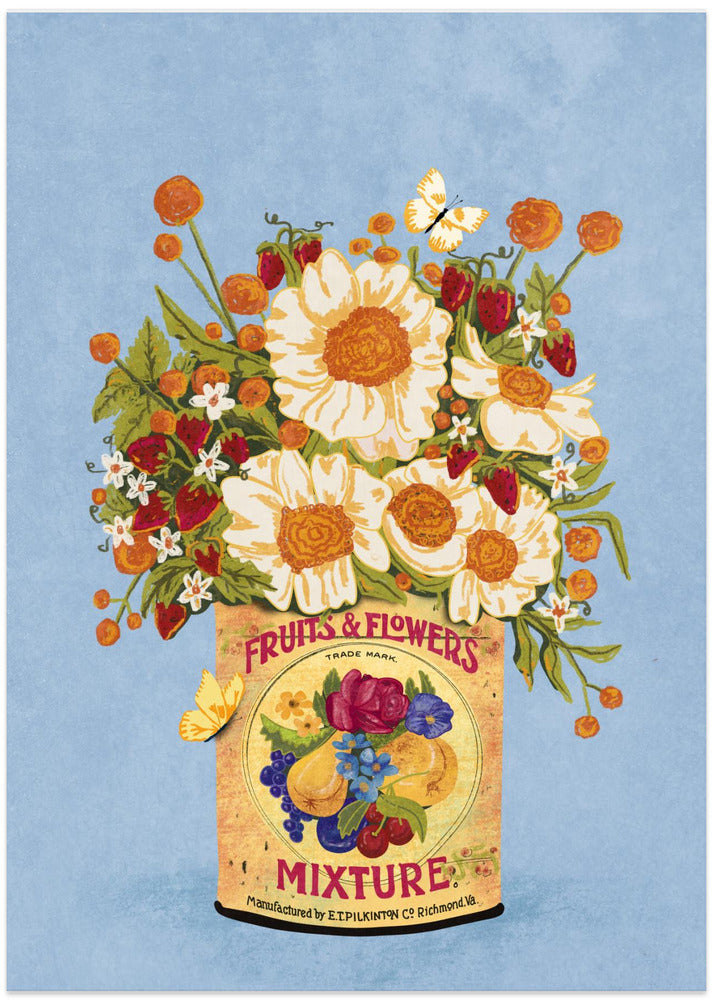 Flowers In a Vintage Tea Can