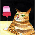 Cat Friday Night Drinks Wine Funny Cat Humour