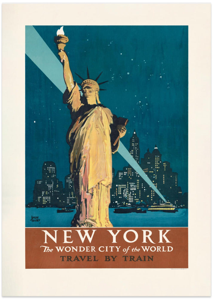 New York, the Wonder City of the World Travel By Train (1927) Poster By Adolph Treidler