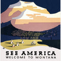 See America. Welcome To Montana (1936) Travel Poster By Richard Halls