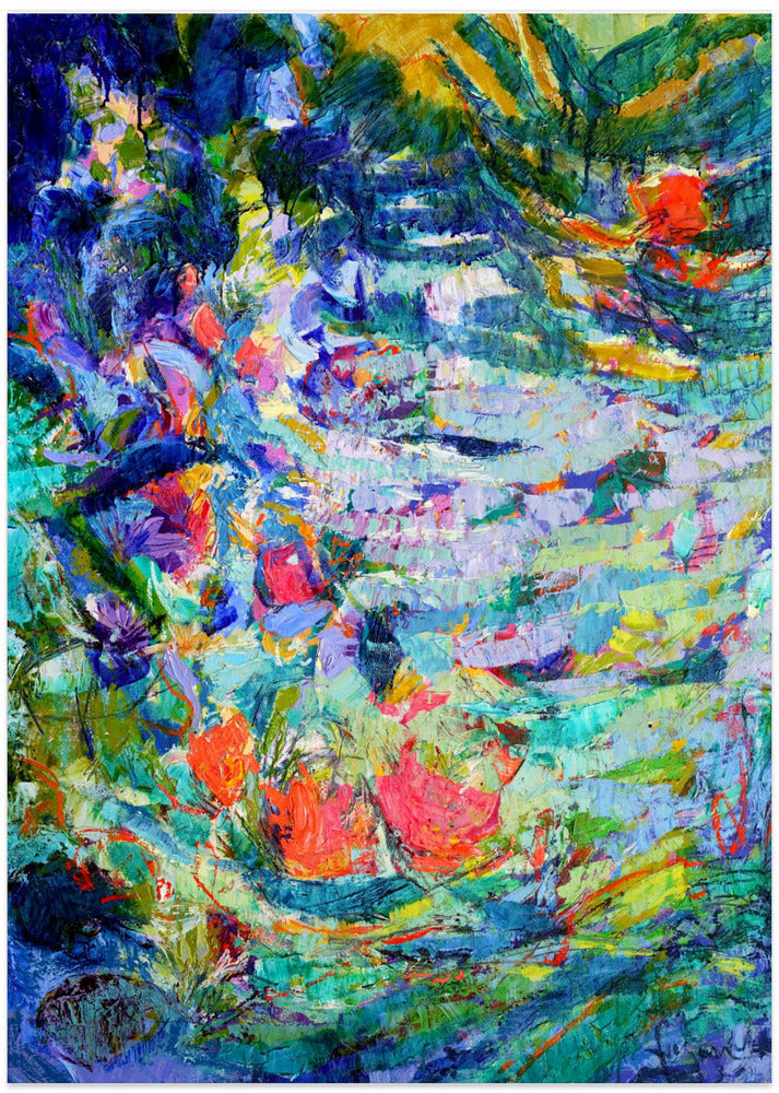 Luminous Petal Cascade