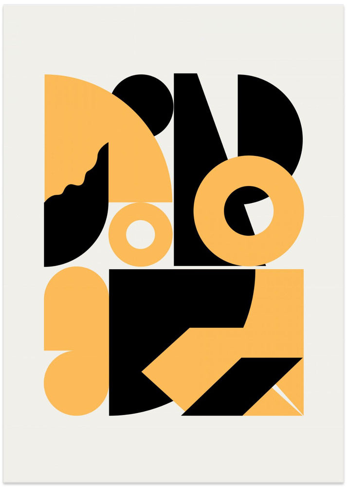 Abstract Geometrical Shapes In Yellow