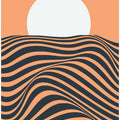 Sunset With Wavy Lines And Warm Colors