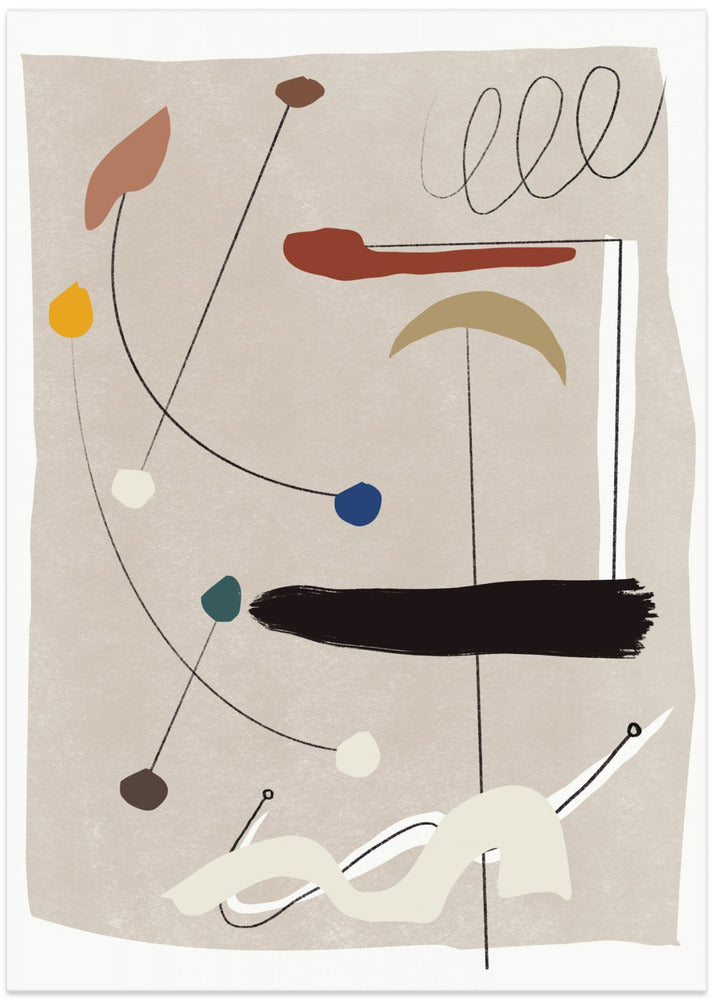 Minimalistic Lines and Colorful Shapes