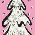 Christmas Tree And Snow Pink