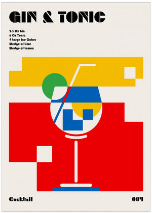 Art Prints of Gin & Tonic Bauhaus Cocktail