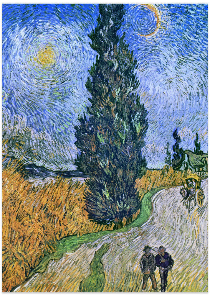 Vincent Van Gogh's Road With Cypress and Star 1890