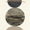 Art Prints of 3 Grey and Gold Spheres 1