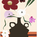 Art Prints of Red and Earthy Flower Vase 1