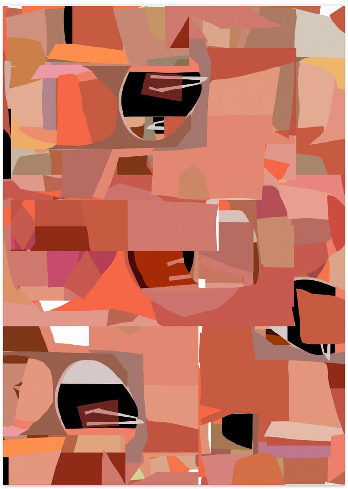 Art Prints of Deep Pink Geometric Shapes 4