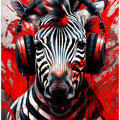 Zebra With Headphones animal