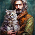 Art Prints of Man With A Cat