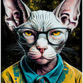 Hipster cat animal art