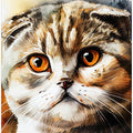 Cat watercolor painting animal