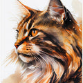 Cat watercolor painting animal
