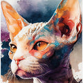 Art Prints of Cat watercolor painting animal