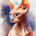 Cat watercolor painting animal