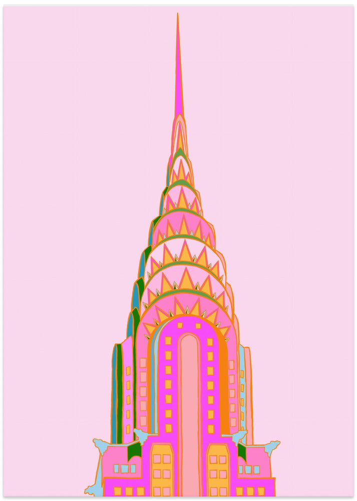 Art Prints of New York Skyscraper (Strawberry Mint)