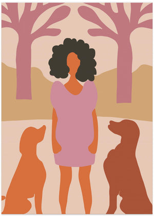 Art Prints of Lady in dog park